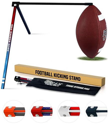 True Strike Pro Football Kicking Tee - Ultimate Football Tee Compatible with All Ball Sizes, Bonus Goal Kicking Tracker, Field Goal Football Holder