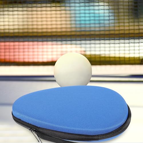 Table Tennis Paddle Case Protective Hard Eva Storage Bag Racket Organizer for Indoor Outdoor Sports with Ball Holder Blue