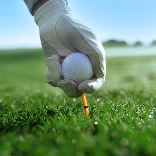 Plastic Golf Tees, 150 Pack (130 Driver Tees + 20 Iron/Hybrid Tees), Low Friction & Resistance, Top Golf Gifts for Men & Unique Golf Gifts for Golfers - color: Orange(3-1/4'', 130pcs) & White(1-1/2'', 20pcs), Plastic
