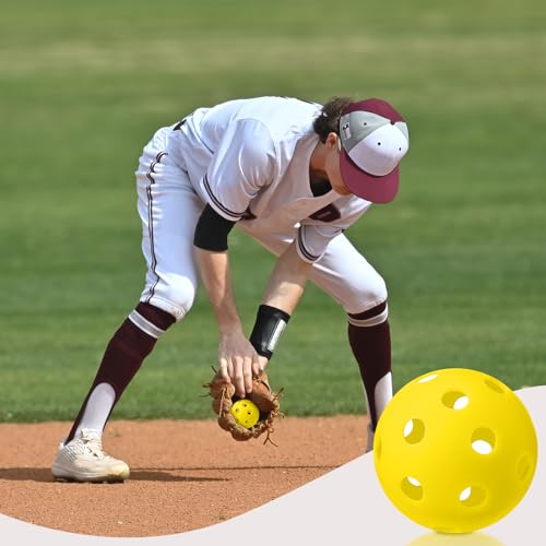 Lunmon 36 Pcs Practice Baseball 42mm Small Training Balls Plastic Hollow Softballs Golf Balls with a Drawstring Bag for Backyard Hitting Batting Training Indoor Outdoor Use