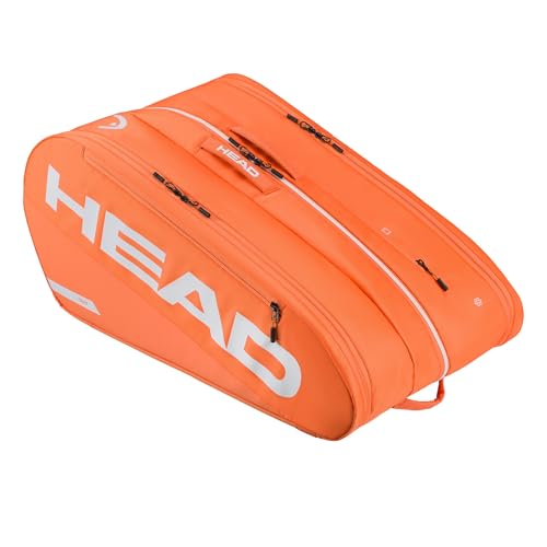 HEAD Tour Racquet Bag XL (12R) Tennis Bag - Holds Up to 12 Racquets, CCT+ Climate Control Technology, 3 Main Compartments, Shoe Pocket & Backpack Carry System - color: Orange