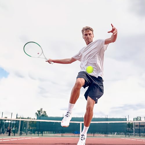 Adult 2 Player Tennis Racket Perfect for Beginner and Professional Players, 27” Speed Tennis Racquet Include Tennis Balls, Overgrips, Tennis Bag, Vibration Dampe, Cover - color: 2 Pcs White Blue Green