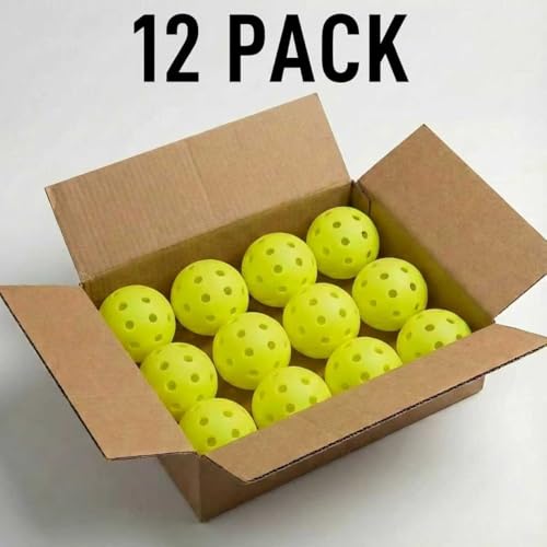 X Blazestar Pickleball Balls 12 Pack, 40 Holes Outdoor Pickleball, 1 Piece Rotation Molding,USAPA Standard