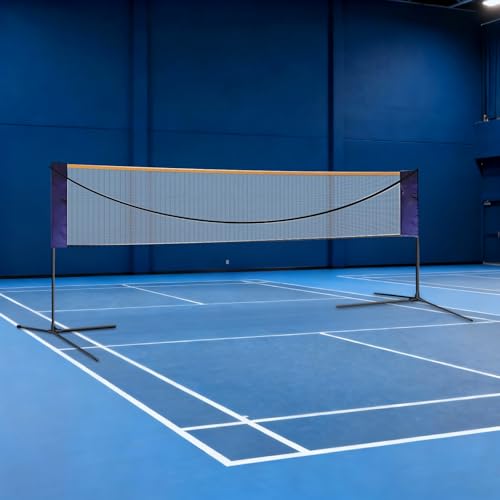 Adjustable Badminton Net Set ,Portable Multi-Sport Volleyball Tennis Soccer Practice Net with Carry Bag, Height & Width Adjustable for Outdoor Sports