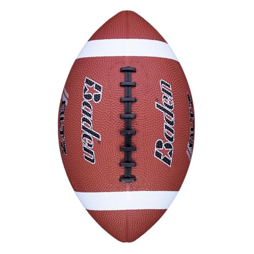 Baden | BLTZ | Rubber Football | Peewee, Junior, Youth, Official Sizes | Individually & 6-Pack w/Pump, Mesh Bag - color: Brown, size: Youth Size 7