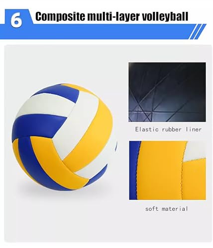 Portable Outdoor Volleyball Net System - Sag-Resistant Design, Complete with Poles, Volleyball, Pump & Carrying Case - Ideal for Beach & Grass Play.