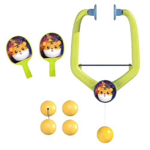 Yiju Indoor Hanging Table Tennis Training,Self Exercise,Parent Child Toy,Paddles and Balls Hanging Table Tennis Set for Kids Teens