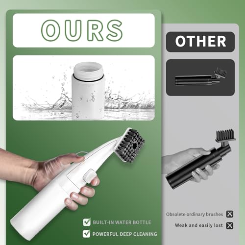 Pro Golf Club Brush Cleaner - Squeeze Bottle with Nylon Bristles - Push Button Spray - 9.8 Inches Holds 8 Oz Water - Best Golf Gifts for Men/Women (White)