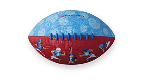 Crocodile Creek Football Players Patterned/Red Kid-Sized Football, Blue, 8"
