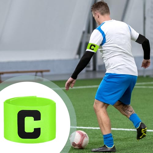 7x33 cm/2.75x13 Inch Captain Armbands, 3 PCS Green Soccer Captain Armband Adjustable Leader Armbands Team Sport Armband Football Basketball Player Band for Adult Youth Soccer Volleyball Team