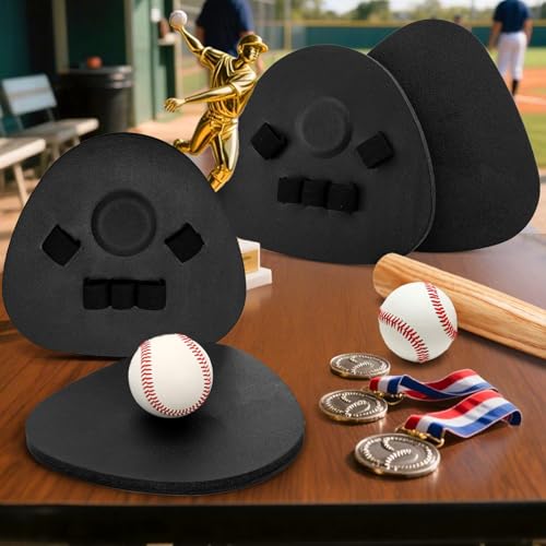 Tebery 4 Pack Baseball Training Glove, Flat Design Foam Fielding Gloves for Practice, Infield Softball Batting Practice Trainers, Baseball Mitt Equipment for Indoor Outdoor