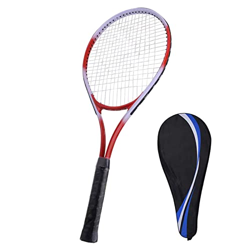 Tennis Racket, with Carry Bag 27 Inch Tennis Racket Single Tennis Racquet Beginner Competition Training Set Tennis Set for Adults Student Women Men - color: Red