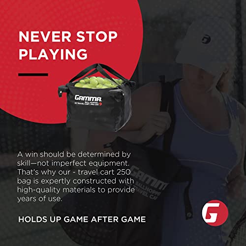 GAMMA Sports EZ Travel Cart, Tennis & Pickleball Hopper, Padel, Portable Compact Design, Sturdy Lightweight Construction, EZ Bags, 150 or 250 Capacity, Premium Carrying Case Included - size: 150 Ball, style: Bag