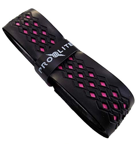 Prolite No-Sweat Diamond Grip for Pickleball Paddles, Racquetball, Squash, Platform Tennis, Badminton and More - color: Pink Underlay