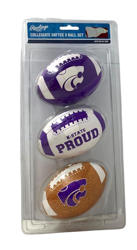 Rawlings NCAA 3 Pack Softee Football, 5", Team Colors - style: Kansas State