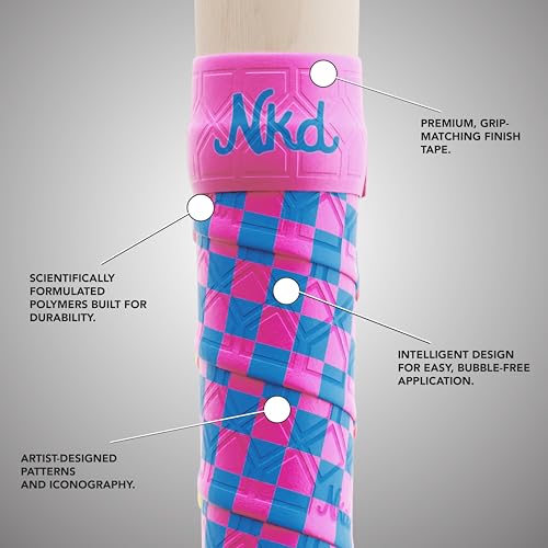 Naked Grips Iconic Collection | 1mm Baseball & Softball Bat Grips - color: Neon Checkers