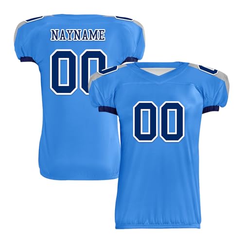 Youth Football Practice Jersey, Custom Blank Kids Practice Football Uniform Sportswear for Boys Training Games - color: Navy Blue Red