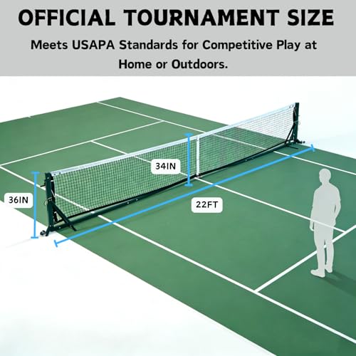 Pickleball Net Replacement 22x3ft, Professional Portable Pickleball Nets Heavy Duty Net Fits Standard Posts, Official Regulation Size for Indoor Outdoor Courts (Net Only)