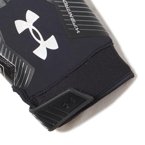 Under Armour F9 Nitro Football Gloves - color: (001) Black / Castlerock / Metallic Silver, size: Medium