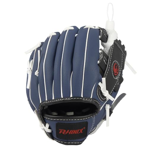PHINIX Baseball Glove Tee Ball Mitts with Soft Ball for Kids Play & Training 8.5"-10" - color: Navy White, size: 8 1/2"Right Hand Throw