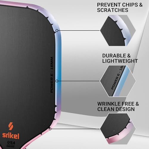 Pickleball Edge Guard Tape – Pickle Ball Paddle Edge Protection Tape 3 Pack, Paddle Head Edge Guard for 12MM to 20MM Rackets, Fits Perfectly Curved Edge, Easy Application, No Wrinkling - color: purple gradient, size: 16mm Paddle