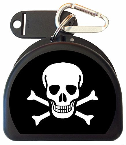Mouth Guard, Retainer Mouthguard Dental Case - Skulls & Bones - color: Black