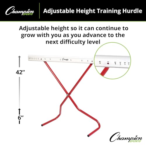 Champion Sports Adjustable Height Training Hurdle, Red