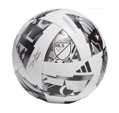 adidas Unisex MLS Soccer Ball - color: Competition White/Black/Silver Metallic, size: 4