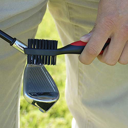 Callaway Premium Golf Club Brush for Clubs and Shoes with Retractable Cord, Soft and Hard Nylon Bristles, Carabiner Clip