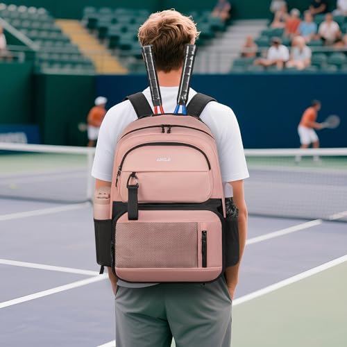 ANILD Tennis Bag Tennis Racket Backpack for 2 Rackets with Ventilated Shoe Compartment for Men & Women