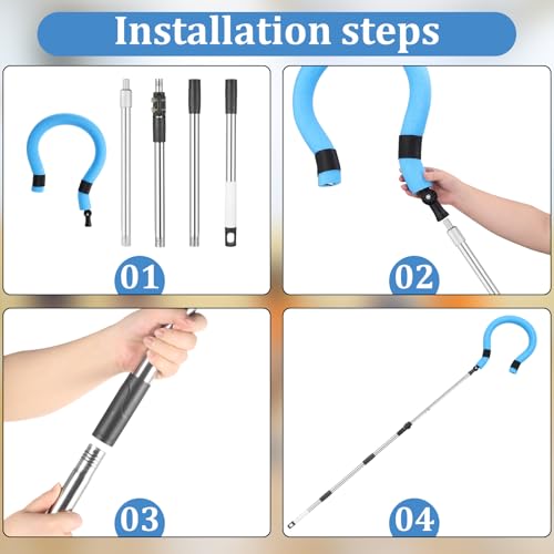 Volleyball Spike Trainer - Adjustable Height 63"-77" with Question Mark Hook, Durable Lightweight for Serving, Spiking & Jump Training - Real Ball Feel, Ideal for Beginners to Pros (No Ball Included)