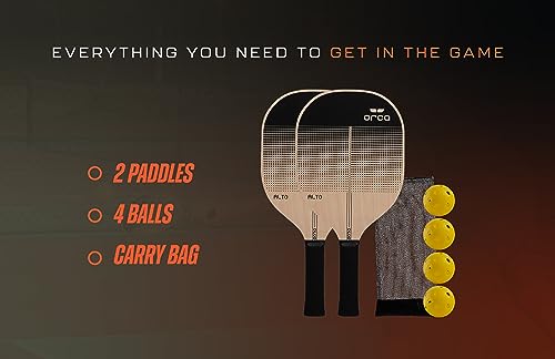 Orca Pickleball Paddles, Sports Series Wood Pickleball Paddle Sets, Pickleball Paddles Starter Set with Pickleballs and Accessories - style: Alto (2 Player Set)