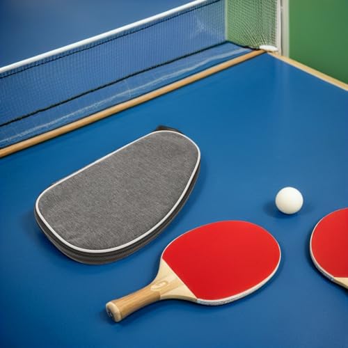 Operitacx 2pcs Table Tennis Racket Case Set, Grey Shell Hard Cover Paddle Storage Bag with Pocket, Portable Sports Equipment Organizer for Ping Pong Paddle Protection and Travel