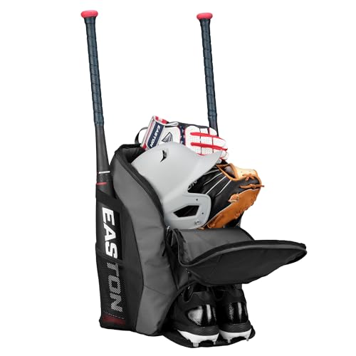 Easton Dugout Backpack Equipment Bag | Baseball & Softball | Multiple Colors - color: Black