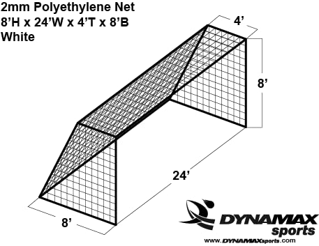 Dynamax Sports Tournament Soccer Goal Net, 8'h x 24'w x 4'T x 8'D