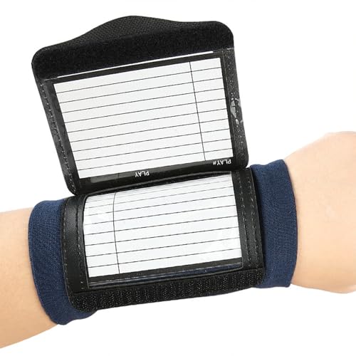Football Wrist Card Holder Wristband Football Quarterback Play Wristbands for Teen Adult Flag and Tackle Football