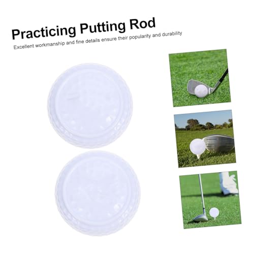 SUPVOX 2Pcs Flat Shape Golf Training Balls for Indoor Putting Practice Synthetic Rubber Golfing Accessory for Improving Putting Skills and Straight Line Control