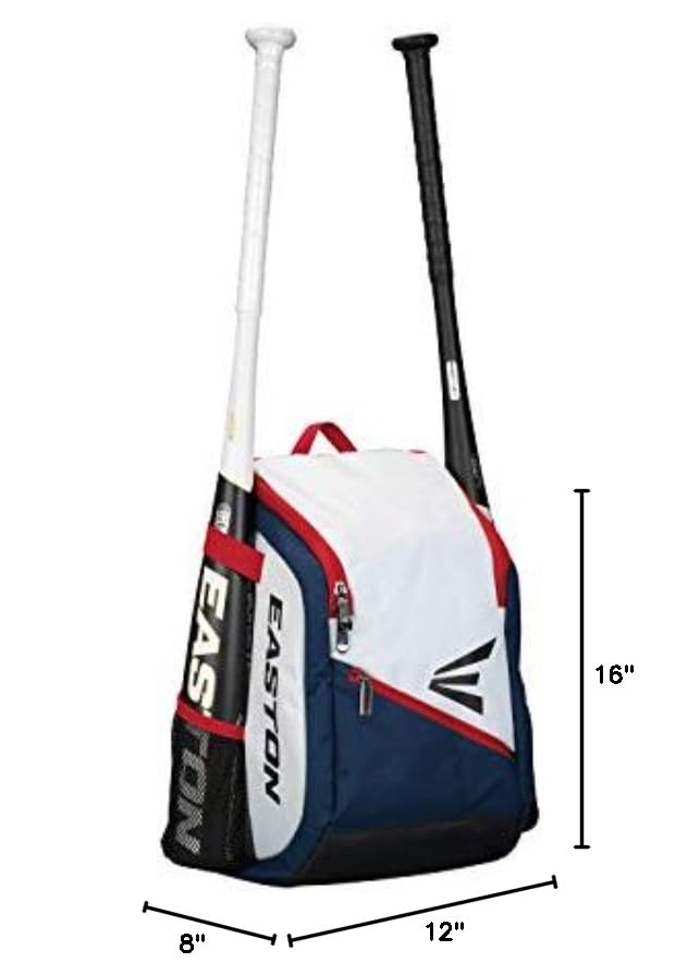 Easton | GAME READY Youth Backpack Equipment Bag | T-Ball / Rec / Travel | Baseball & Softball | Multiple Colors - color: Red White & Blue