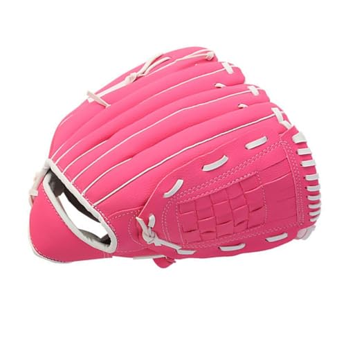 10.5/11.5/12.5 Inch Synthetic Leather Baseball Mitt - Left Hand Deep Pocket Design for Infield Practice, Beginner Softball Glove - color: Red, size: Small
