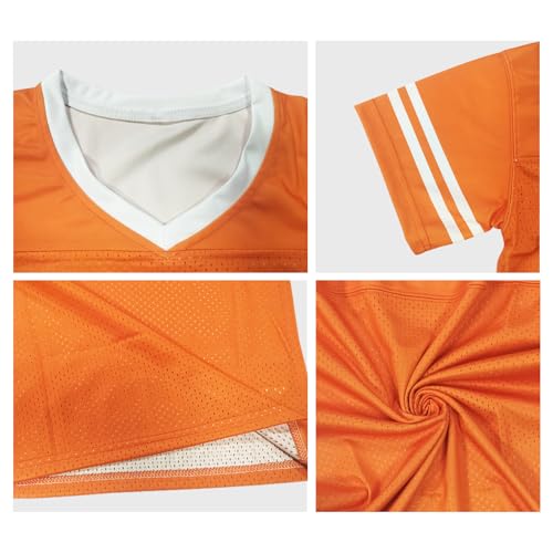 Football Jersey Blank Mesh Hip Hop Short Sleeve Shirt Plain Practice Sport Uniform Gift for Youth S~XL