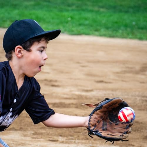 Swax Training Baseball Stars/Stripes (2‑Pack) – Soft‑Impact, Limited‑Flight, Regulation Size & Weight, Faux Leather Training Balls for Kids (3")