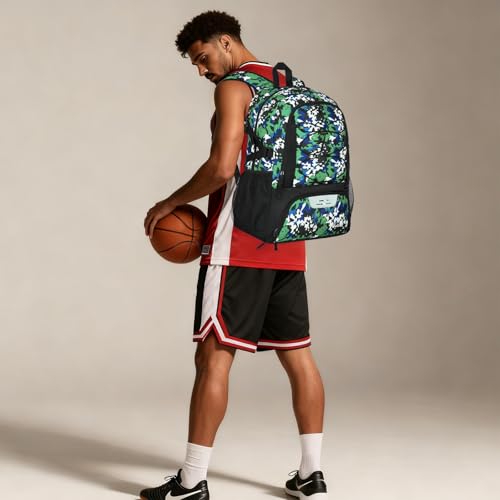 Goloni Basketball Backpack,Large Sports Bag with Ball Compartment & Shoe Compartment,Basketball Bag Fit Volleyball, soccer,Gym - color: Camouflage green