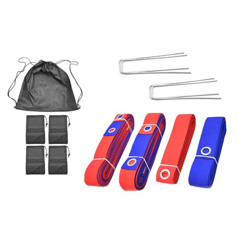 Beach Volleyball Lines for Sand Marking Lines Set (8M 16M Length) for Beach Party, red Blue