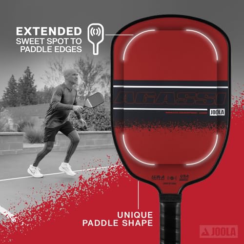 JOOLA Agassi GRAF Champion 12mm Pickleball Paddle - Sandblasted Pickleball Racket Increases Spin & Control - Agassi Shape with Extended Sweet Spot - UPA-A Certified - USAP Approved - NFC Chip Enabled - color: Single | 12mm Fiberglass | Agassi Champion