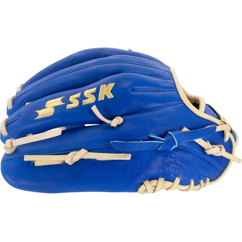 SSK Z5 Craftsman Youth Baseball Glove – 10.5” – 11” – 11.25” – 11.5” Right & Left Hand Throw - color: Royal/Camel - I Web, size: 11.5" - Left Hand Throw