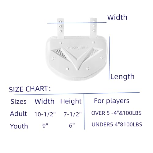 Football Back Plate, Football Low Back Pad, Rear Protector Lower Back Pads+ Towel - color: White, size: Large