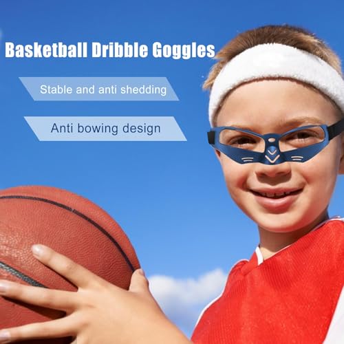 LESSO Basketball Dribbling Goggles Protective Sports Training Glasses for Adults Basketball Players - color: Blue