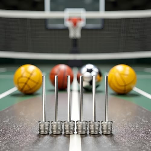 6Pcs Stainless Steel Balls Pumps Inflation Needle Air Inflate Pumps Needle for Basketball Soccer Balls Volleyball Pumps Inflation Needle Basketball Football Air Pumps Accessories