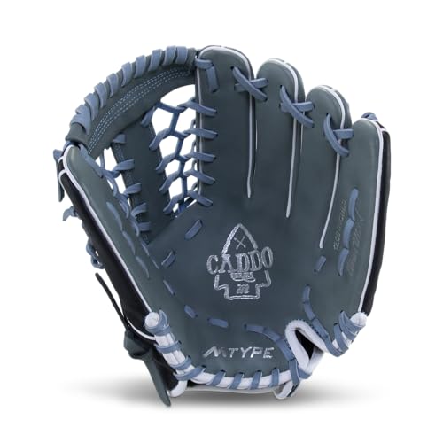 MARUCCI Youth Caddo Fastpitch Glove Series - color: 12" - GRAY/COLUMBIA BLUE, style: OUTFIELD