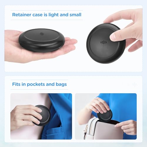 2 Pack Retainer Case Ultra-slim Aligner Case with Vent Holes Removable Inner Tray Silicone for Easy Cleaning (2Pack Black Blue) - color: 2Pack Black Blue